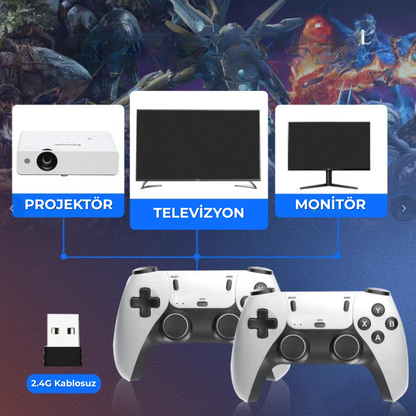 OURANEST - RETRO OYUN KONSOLU V2 [ 60.000+ NOSTALJİK OYUN + 2 ÜCRETSİZ KONTROLCÜ ]