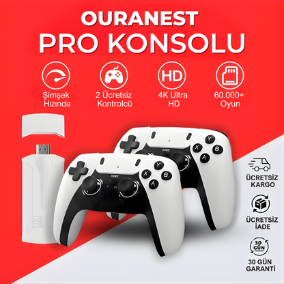 OURANEST - RETRO OYUN KONSOLU V2 [ 60.000+ NOSTALJİK OYUN + 2 ÜCRETSİZ KONTROLCÜ ]